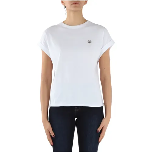 Baumwoll T-Shirt mit Frontlogo , Damen, Größe: XS - Twinset - Modalova