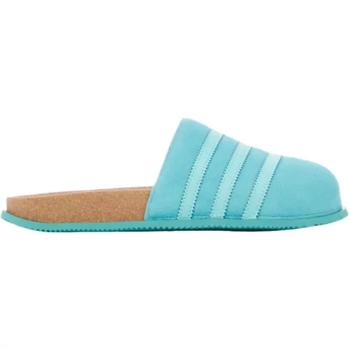 Slippers, male, , Size: 4 US Colorful Leather Sliders for Men - Adidas - Modalova