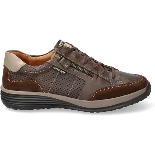 Brauner Schnürsneaker für Herren , Herren, Größe: 46 1/2 EU - mephisto - Modalova