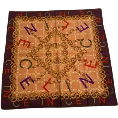 Pre-owned Scarves, unisex, , Size: ONE SIZE Pre-owned Silk Scarf - Celine Vintage - Modalova