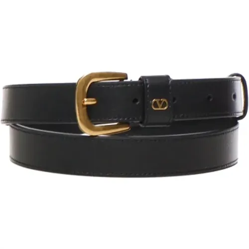 Belts, male, , Size: 105 CM Leather Belt with Vlogo Signature - Valentino Garavani - Modalova