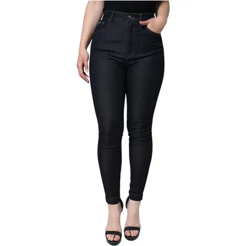 Schwarze High Waist Skinny Denim Jeans , Damen, Größe: 2XS - Dolce & Gabbana - Modalova