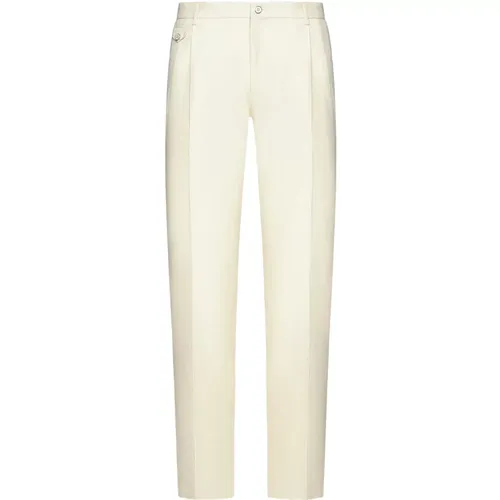 Cream Tailored Trousers , male, Sizes: XL - Dolce & Gabbana - Modalova