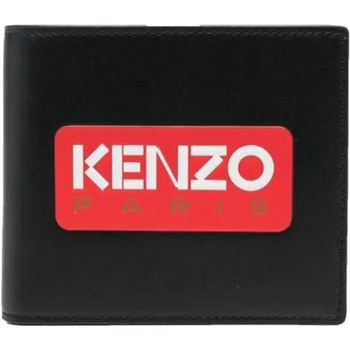 Logo-Patch Gefaltete Leder Brieftasche , Damen, Größe: ONE Size - Kenzo - Modalova