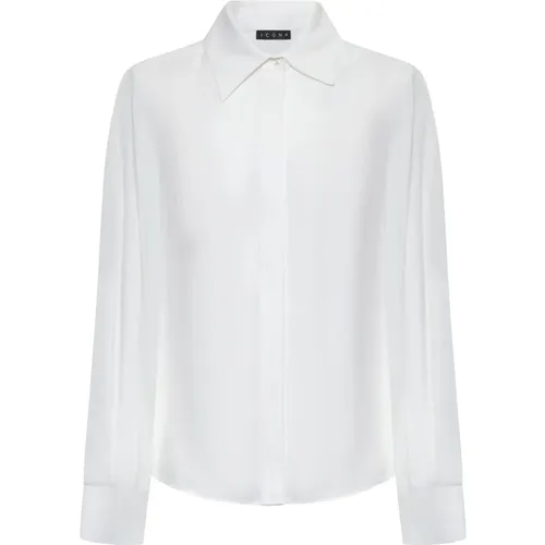 Icona Cream Shirts , female, Sizes: S, XS, L, M - Kaos - Modalova