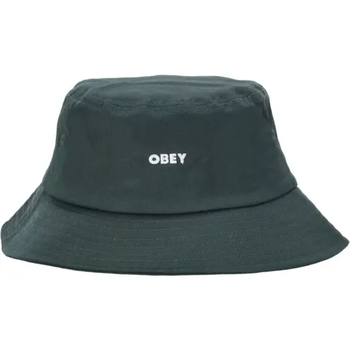 Bold Twill Bucket Hat Dark Cedar , male, Sizes: ONE SIZE - Obey - Modalova