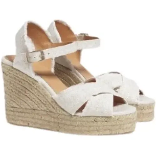 Wedges, female, , Size: 8 US Bromelia/8ED/032 Oro Blanco Wedge Espadrilles - Castañer - Modalova