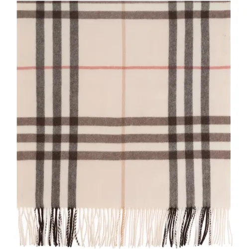 Winter Scarves, unisex, , Size: ONE SIZE Cashmere scarf with fringes - Burberry - Modalova