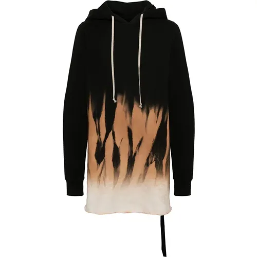 Hoodies, male, , Size: XL Abstract Jersey Hooded Sweater - Rick Owens - Modalova