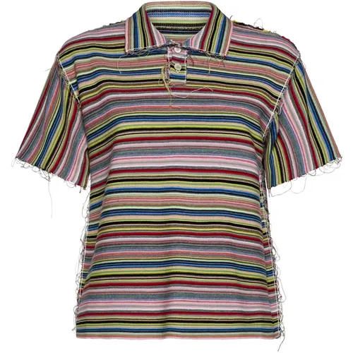 Striped Polo Shirt , female, Sizes: S, XS - Maison Margiela - Modalova