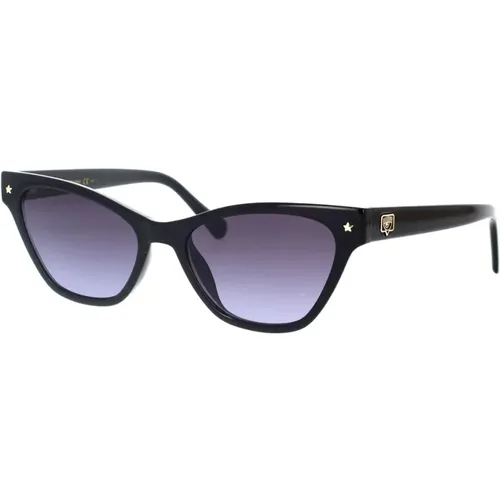 Glam Cat-Eye Sunglasses with Eyelike Logo , female, Sizes: 52 MM - Chiara Ferragni Collection - Modalova