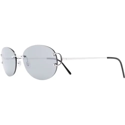 Silver Sunglasses with Accessories , female, Sizes: 58 MM - Cartier - Modalova