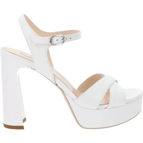 Leather High Heel Shoes with Buckle Closure , female, Sizes: 6 UK, 5 UK - Nerogiardini - Modalova