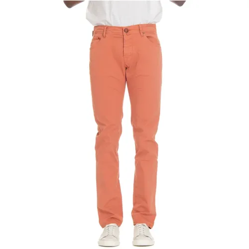 Slim Fit Coral Red 5-Pocket Pants , male, Sizes: W38, W33, W36, W35, W32 - Jacob Cohën - Modalova