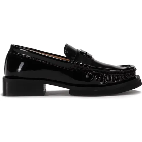 Butterfly Logo Patent Leather Derbies , female, Sizes: 6 UK, 5 UK, 4 UK, 7 UK, 3 UK, 8 UK, 2 UK - Ganni - Modalova