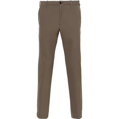 Chinos, male, , Size: XL Khaki Elasticated Waistband Pants - Incotex - Modalova