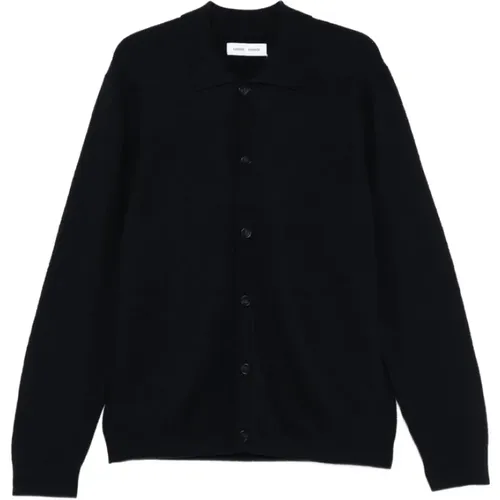 Cardigans, male, , Size: XL Button-Up Sweater with Ribbed Cuffs - Samsøe Samsøe - Modalova
