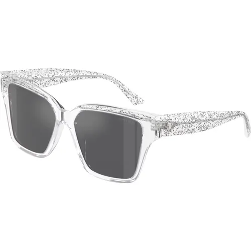 Glitzer Kristall Sonnenbrille Grau Spiegel - Jimmy Choo - Modalova
