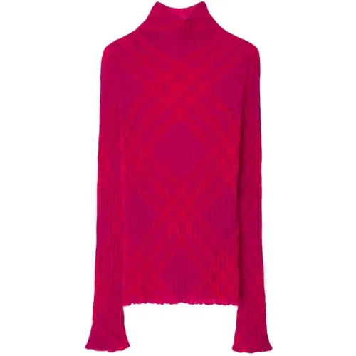 Fuchsia Check Print Sweater - Burberry - Modalova