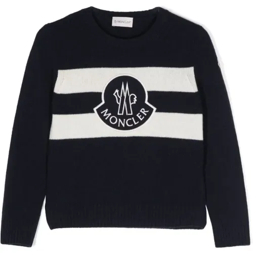 Blauer Crew Neck Pullover für Kinder - Moncler - Modalova