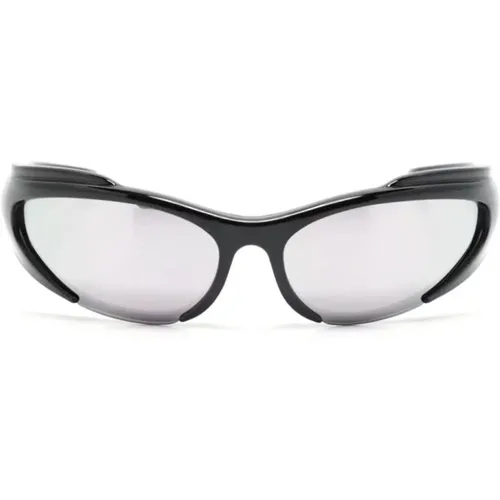 Silver Rectangular Sunglasses , female, Sizes: ONE SIZE - Balenciaga - Modalova