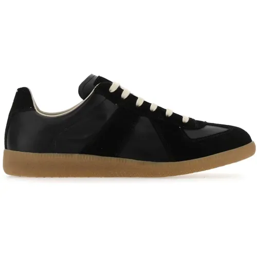 Schwarze Leder Replica Sneakers - Maison Margiela - Modalova