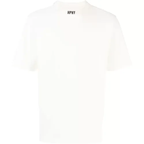 Hpny Logo T-Shirt,Weißes Baumwoll-T-Shirt mit HPNY-Stickerei - Heron Preston - Modalova