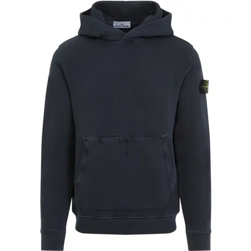 Blauer Sweatshirt Klassischer Stil , Herren, Größe: L - Stone Island - Modalova