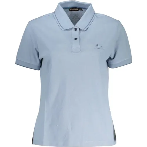 Hellblaues Polo Shirt mit Kontrastdetails , Herren, Größe: L - Napapijri - Modalova