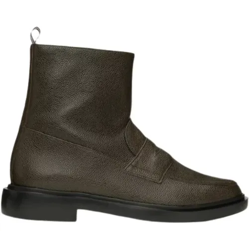 Thom , Penny Loafer Ankle Boots Dark , male, Sizes: 8 UK, 7 1/2 UK, 8 1/2 UK, 9 UK - Thom Browne - Modalova