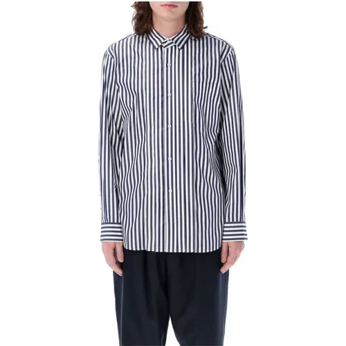 Casual Shirts, male, , Size: M Men's Clothing Shirts Navy Stripe Ss24 - Sacai - Modalova