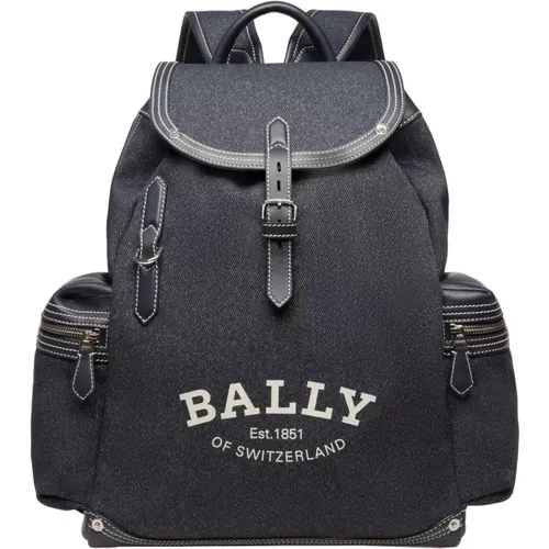 Denim and Leather Backpack , male, Sizes: ONE SIZE - Bally - Modalova