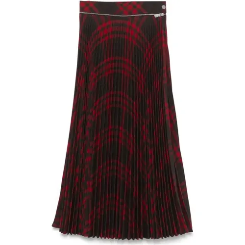 Check Pattern Pleated Skirt , female, Sizes: XS, 2XS, S - Burberry - Modalova