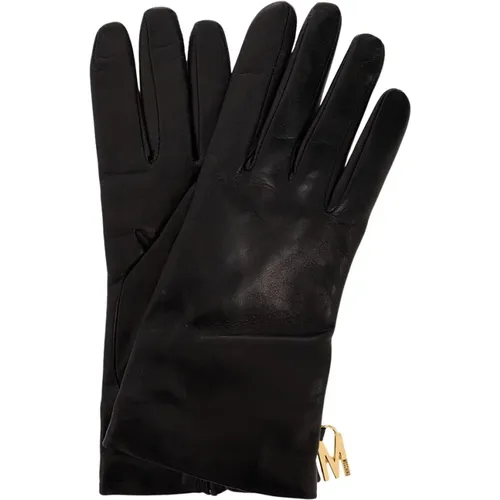 Gloves, female, , Size: S Leather gloves - Moschino - Modalova