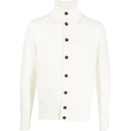 Cardigans, male, , Size: 2XL Ivory Buttoned Cardigan Sweater - Zanone - Modalova