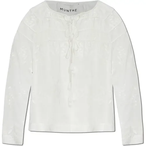 Blouses, female, , Size: XS Tie-front top - Munthe - Modalova