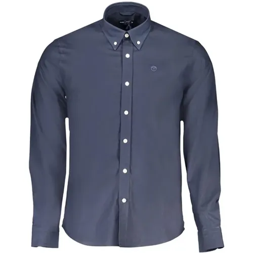 Blaues Baumwollhemd Mit Stickerei , Herren, Größe: 2XL - North Sails - Modalova