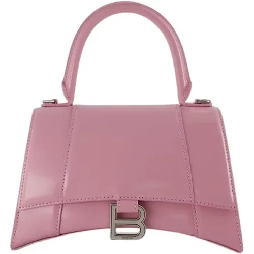 Hourglass S Bag - Leather - Powder , female, Sizes: ONE SIZE - Balenciaga - Modalova