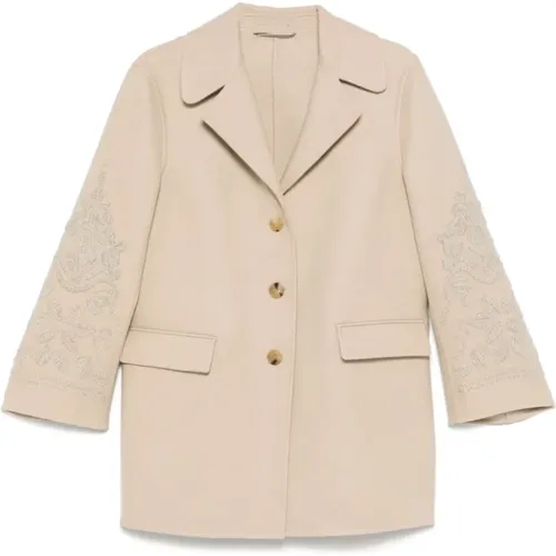 Blazers, female, , Size: XS Single-Breasted Coat - Ermanno Scervino - Modalova