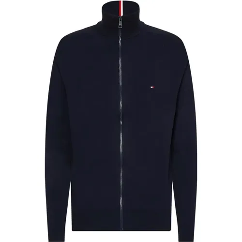 Zip-throughs, male, , Size: 2XL Mens Navy 1985 Zip Through Jumper - Tommy Hilfiger - Modalova