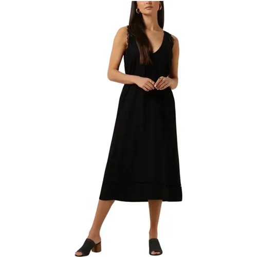 Cristy Schwarzes Midi Kleid Damen , Damen, Größe: S - Suncoo - Modalova