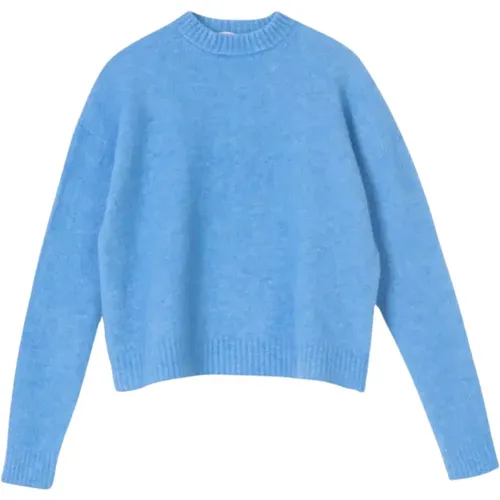 Soft Alpaca Round Neck Sweater , female, Sizes: S - Alysi - Modalova