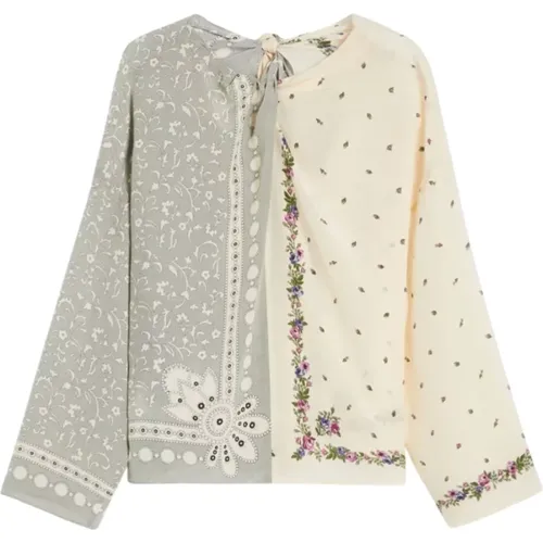 Blouses, female, , Size: M Silk Caraffa Blouse with Bow Detail - Max Mara - Modalova