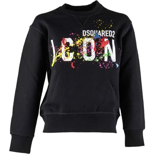 Buntes Logo-Print Baumwolle Kinder Sweatshirt - Dsquared2 - Modalova