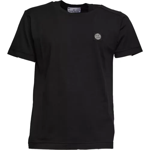 T-Shirts, male, , Size: XL Ribbed Neck T-Shirt - Stone Island - Modalova