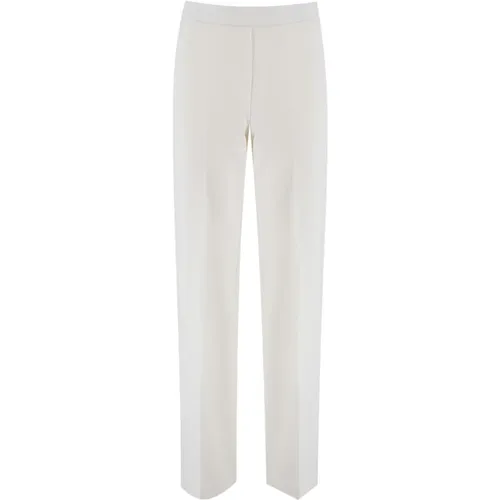 Straight Trousers, female, , Size: S Elasticated Waistband Trousers - Le Tricot Perugia - Modalova