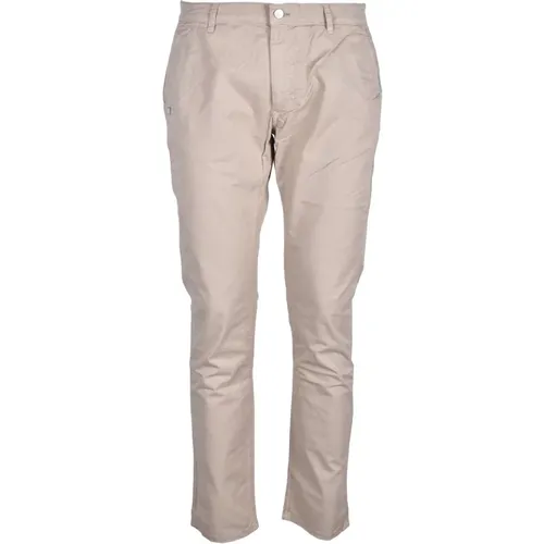 Chinos, male, , Size: W34 Cotton Elastane Grey Pants - Daniele Alessandrini - Modalova