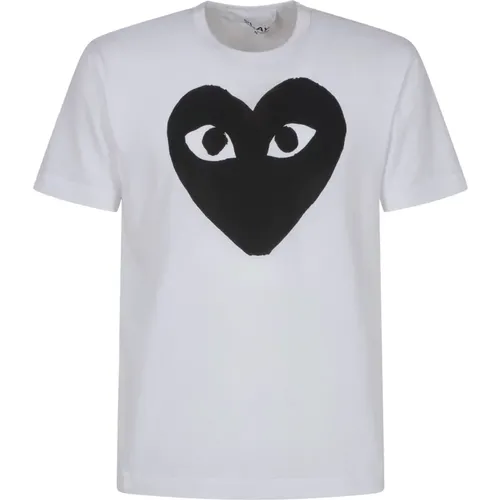 Weißes Play T-Shirt - Comme des Garçons Play - Modalova