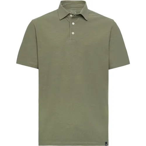 Polo Shirts,Regular Fit Polo Shirt aus Baumwoll-Crêpe-Jersey,Regular Fit Poloshirt aus Baumwoll-Crêpe-Jersey - Boggi Milano - Modalova