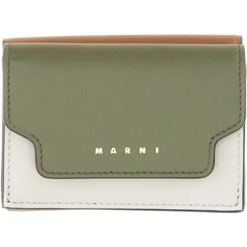 Luxuriöses Leder Tri-Fold Brieftasche - Marni - Modalova